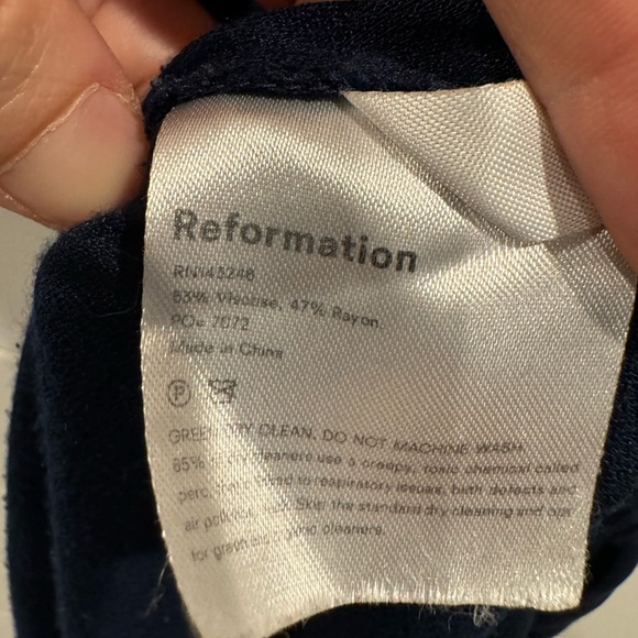 Reformation navy cap sleeve chamomile wrap dress - Picture 9 of 11